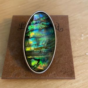 Lucky Brand abalone silver ring size 7